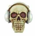 Totenkopf mit Kopfhörer