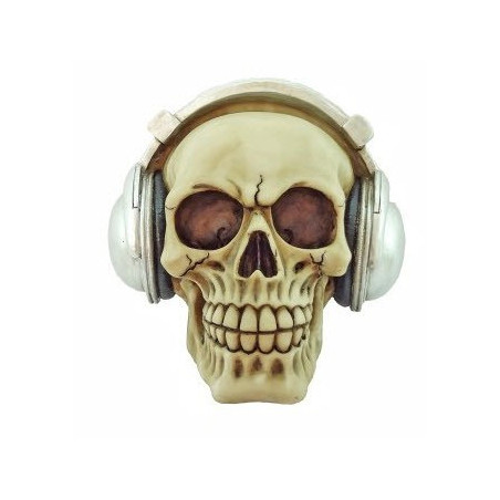 Totenkopf mit Kopfhörer