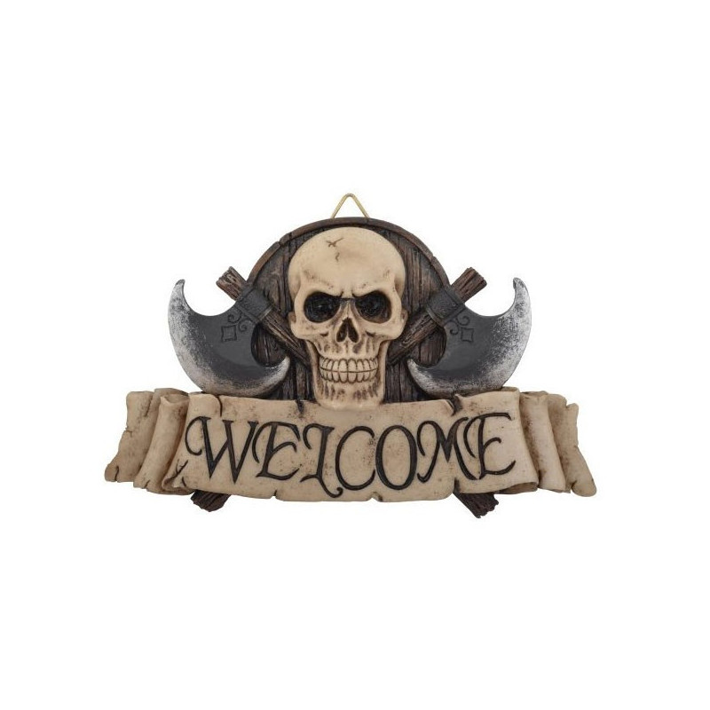 Türschild Welcome mit Äxten