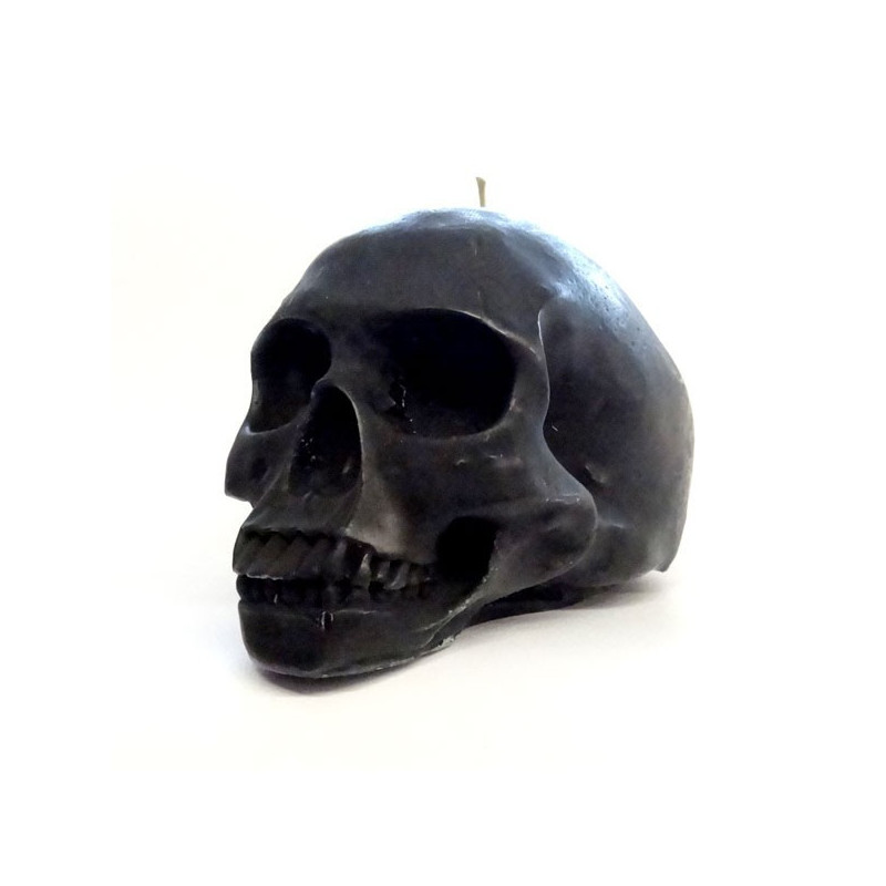 Totenkopfkerze schwarz